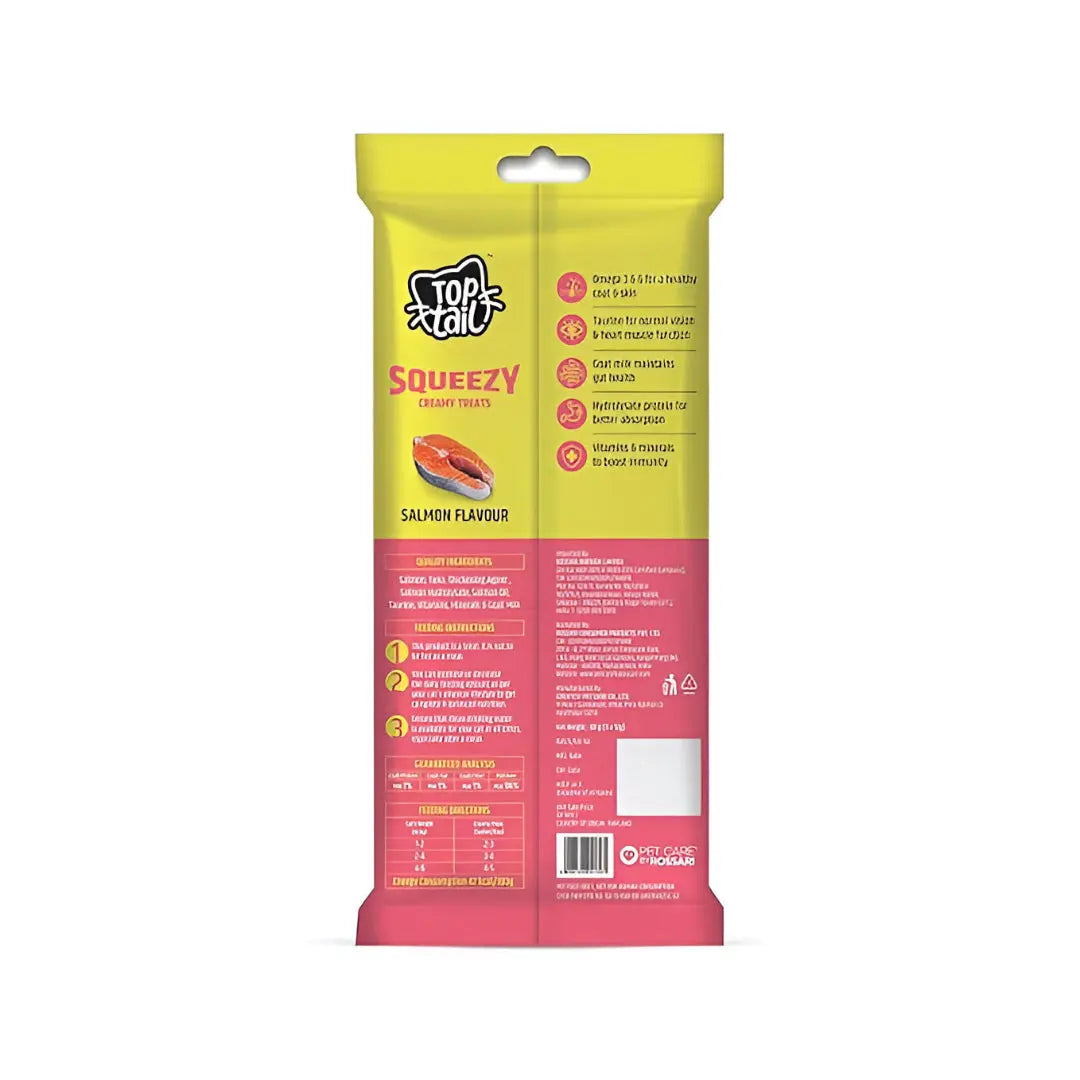 Top Tail Squeezy Creamy Treats for Cats – Salmon Flavour (60g) Nannan