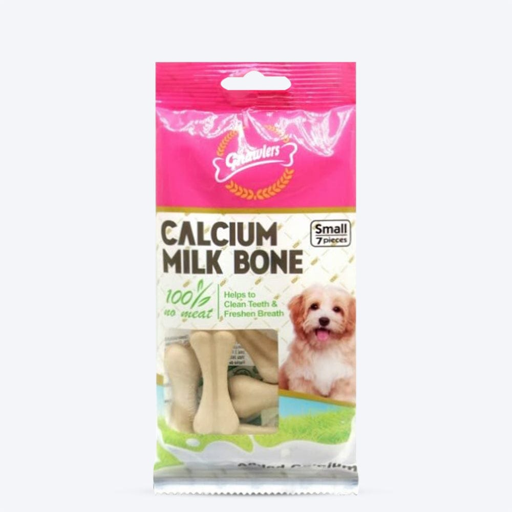 Gnawlers - Calcium Milk Bone Dog Treats – Small Breed | Dental Chews for Dogs - 270g (30 Pieces Pack)