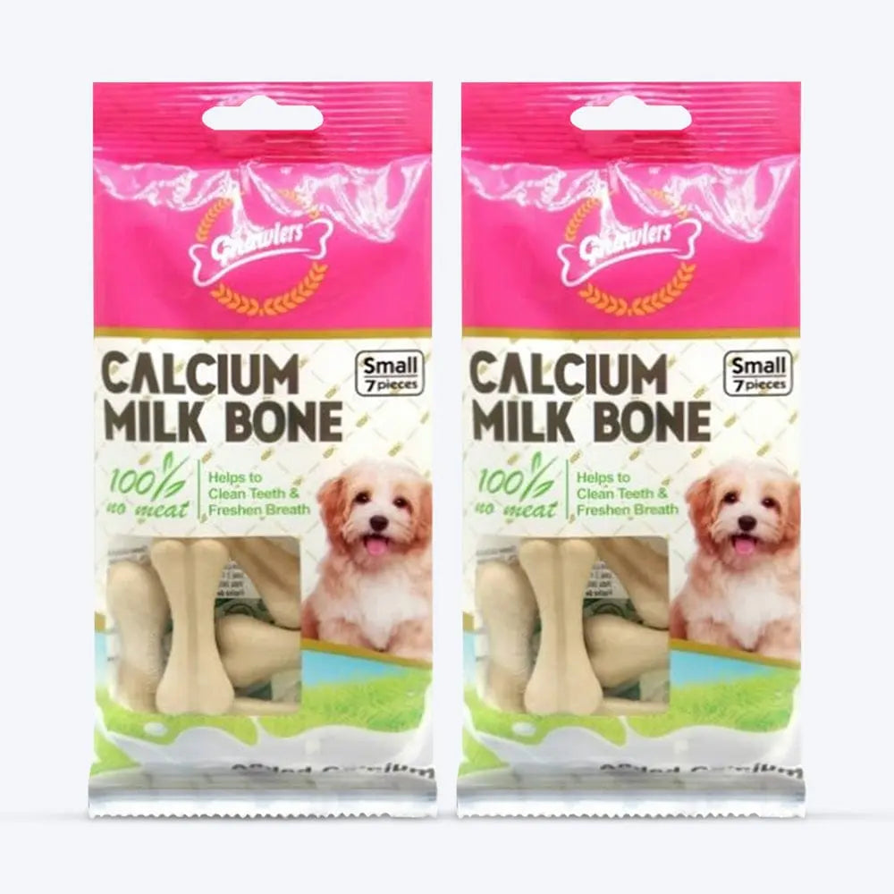 Gnawlers - Calcium Milk Bone Dog Treats – Small Breed | Dental Chews for Dogs - 850g (90 Pieces Pack) Nannan