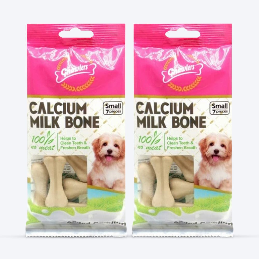 Gnawlers - Calcium Milk Bone Dog Treats – Small Breed | Dental Chews for Dogs - 270g (30 Pieces Pack)