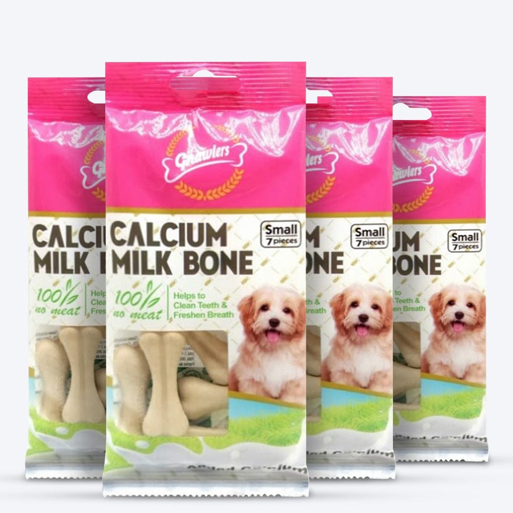 Gnawlers - Calcium Milk Bone Dog Treats – Small Breed | Dental Chews for Dogs - 270g (30 Pieces Pack)