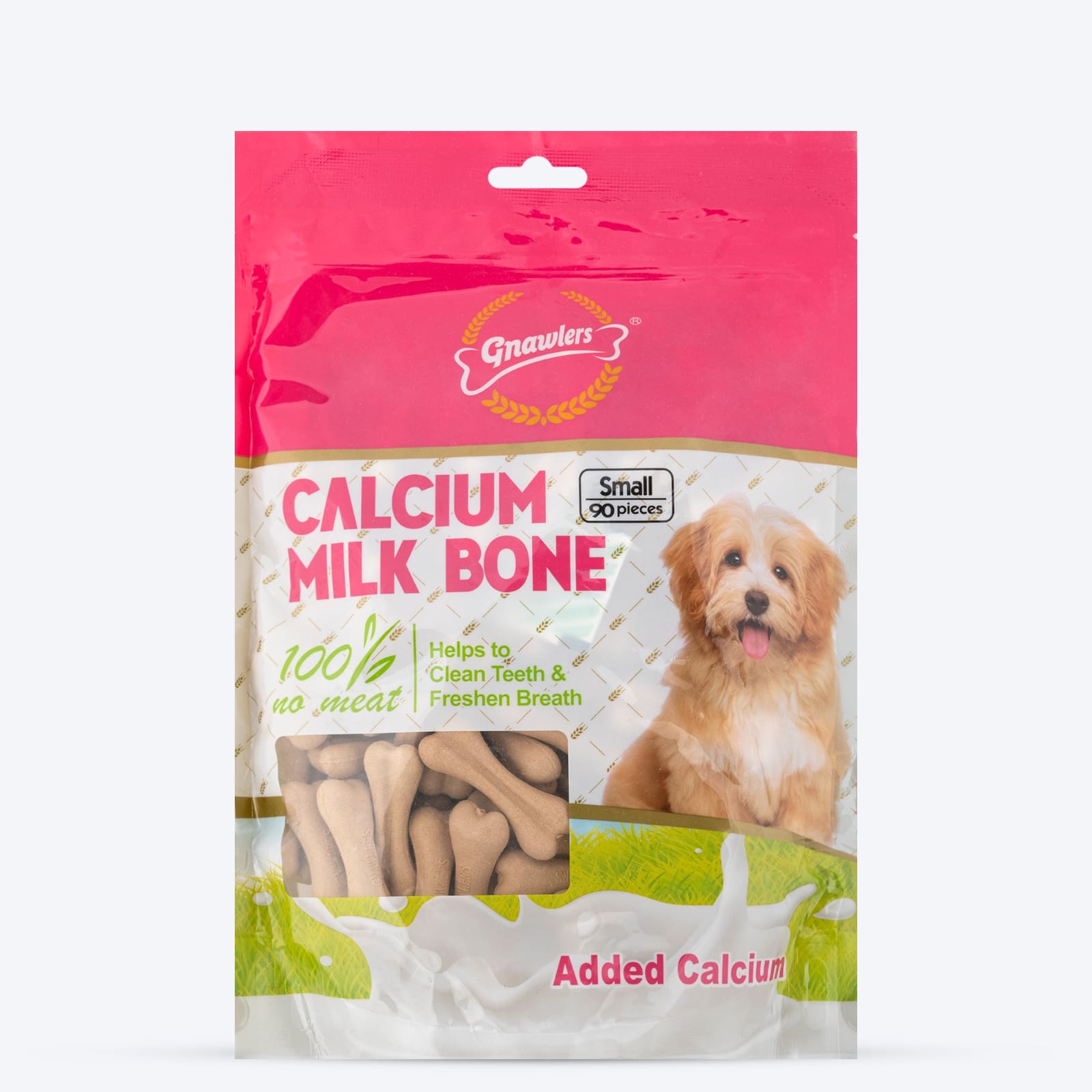 Gnawlers - Calcium Milk Bone Dog Treats – Small Breed | Dental Chews for Dogs - 850g (90 Pieces Pack)