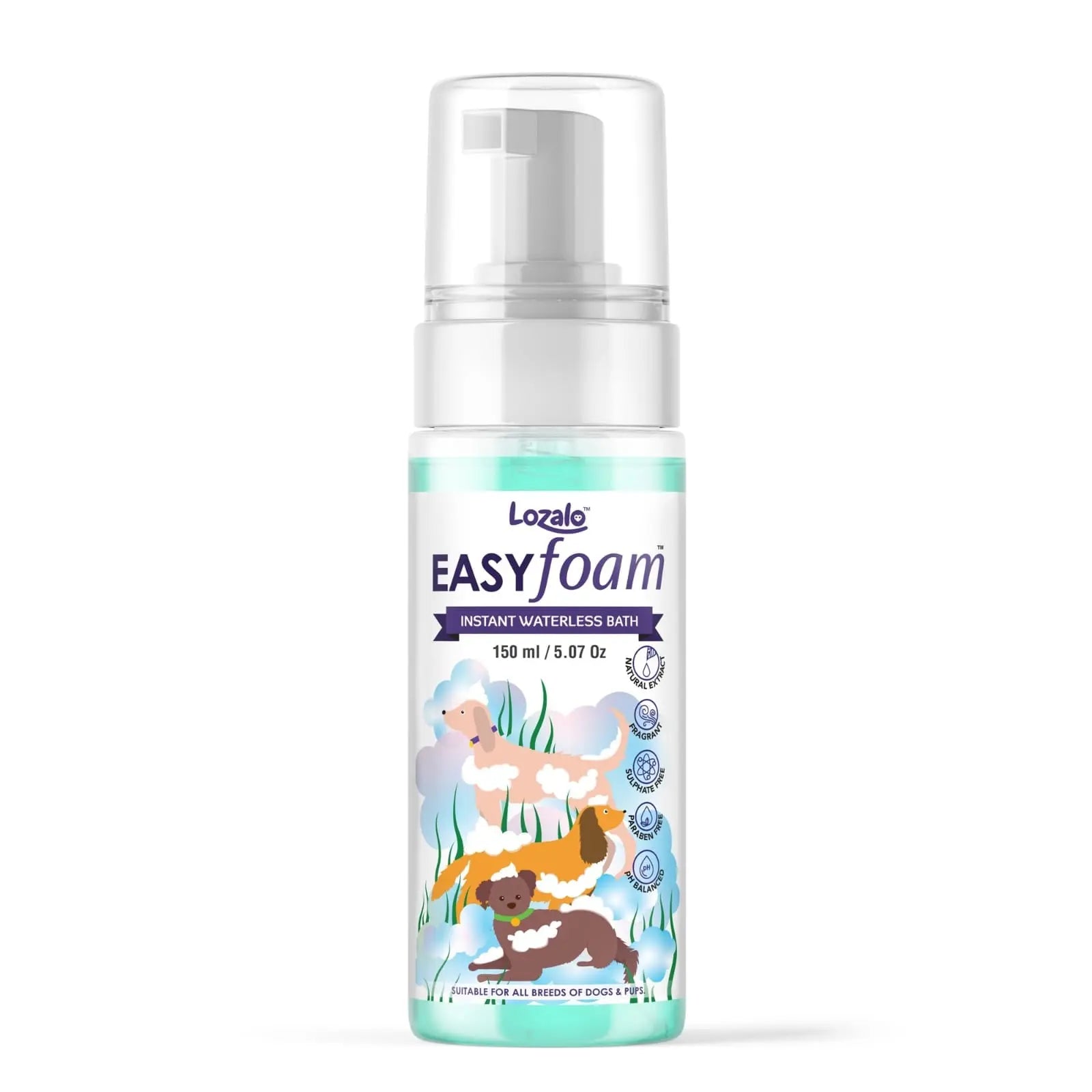 Lozalo - EasyFoam Instant Waterless Bath for Dogs & Cats – 200ml Nannan