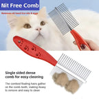 Dual-Sided Pet Grooming Comb for Dogs & Cats | Stainless Steel Teeth Nannan
