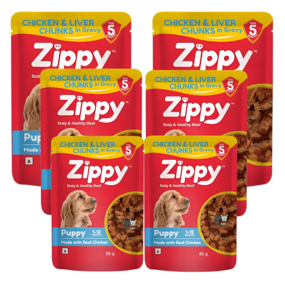 Zippy Chicken & Liver Chunks in Gravy for Puppy (85g) Nannan